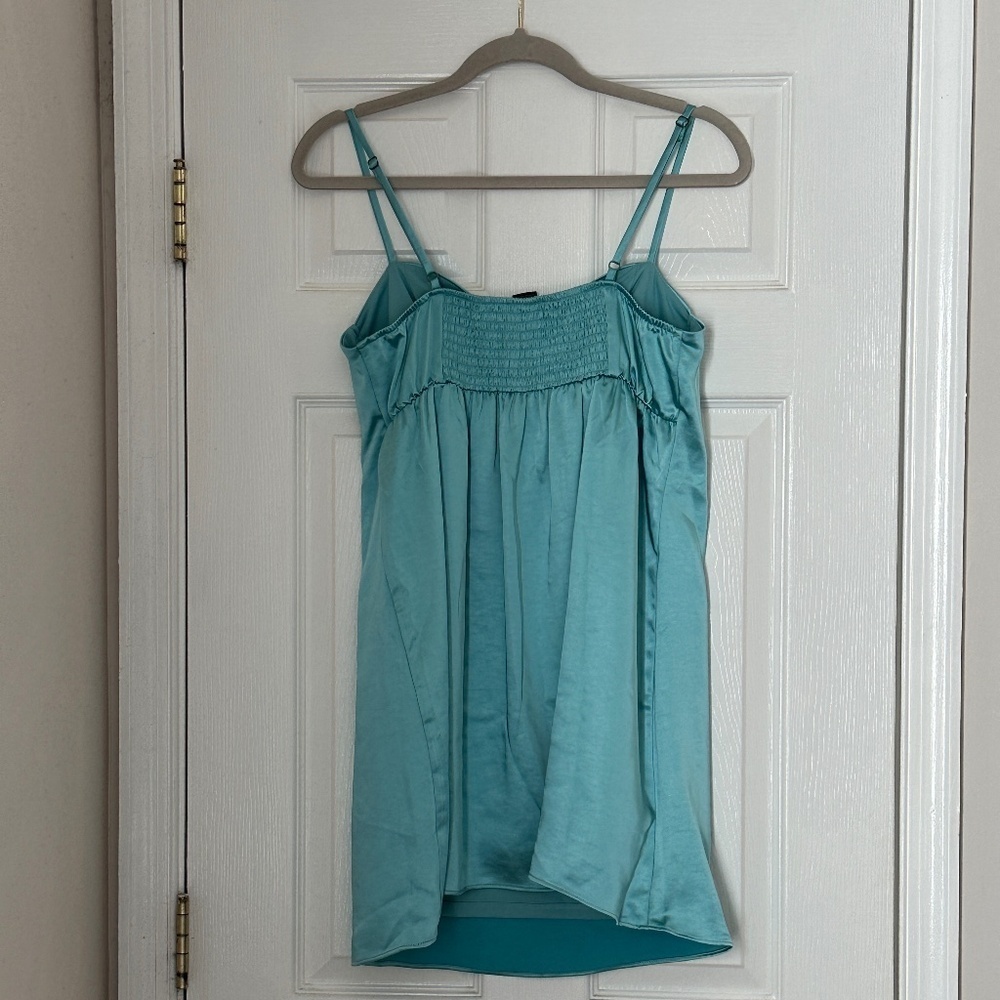 Wild Fable Bodycon Slip Dress Teal Blue Size Medium Juniors Summer Casual Satin - Picture 3 of 4